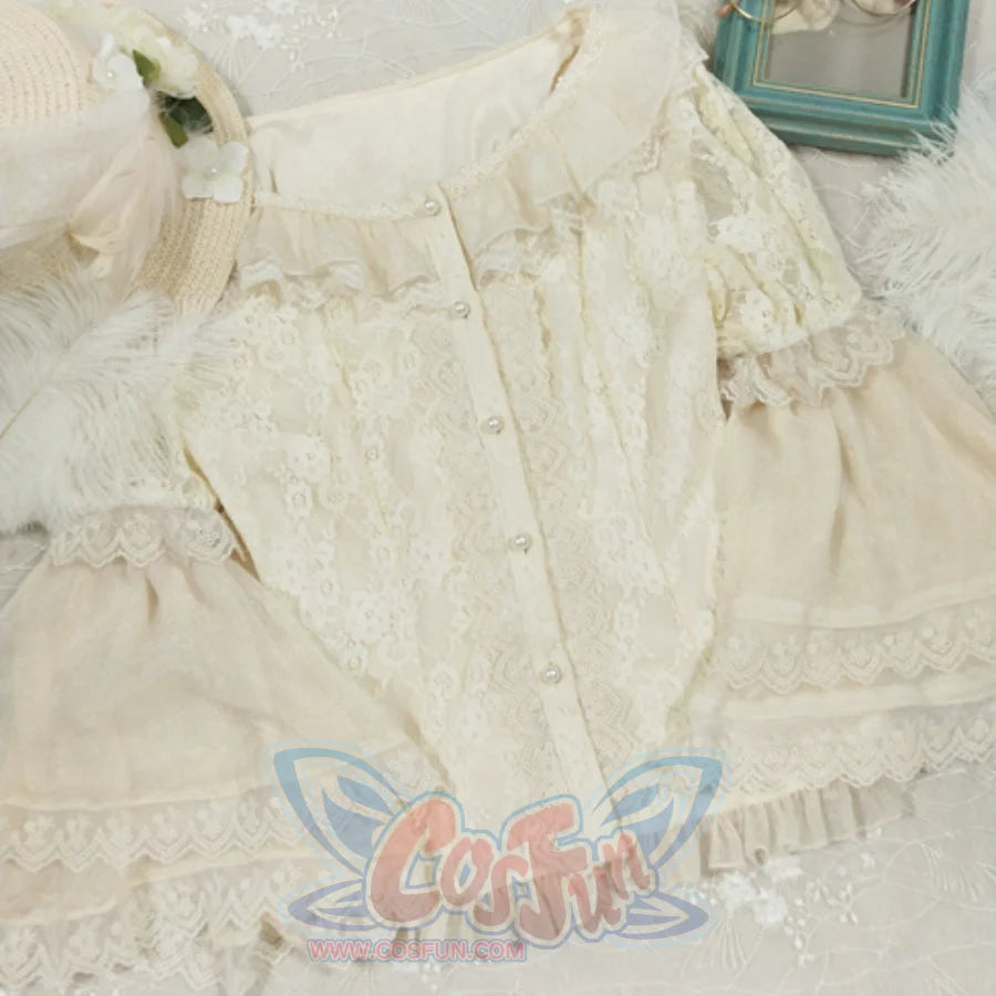 The Poem of Roses Elegant Lolita Short Sleeve Shirt - cosfun