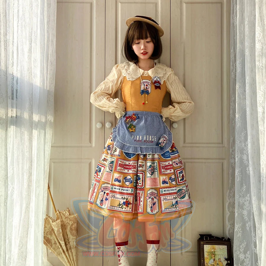 American Style Vintage Daily Lolita Jumper Skirt - cosfun