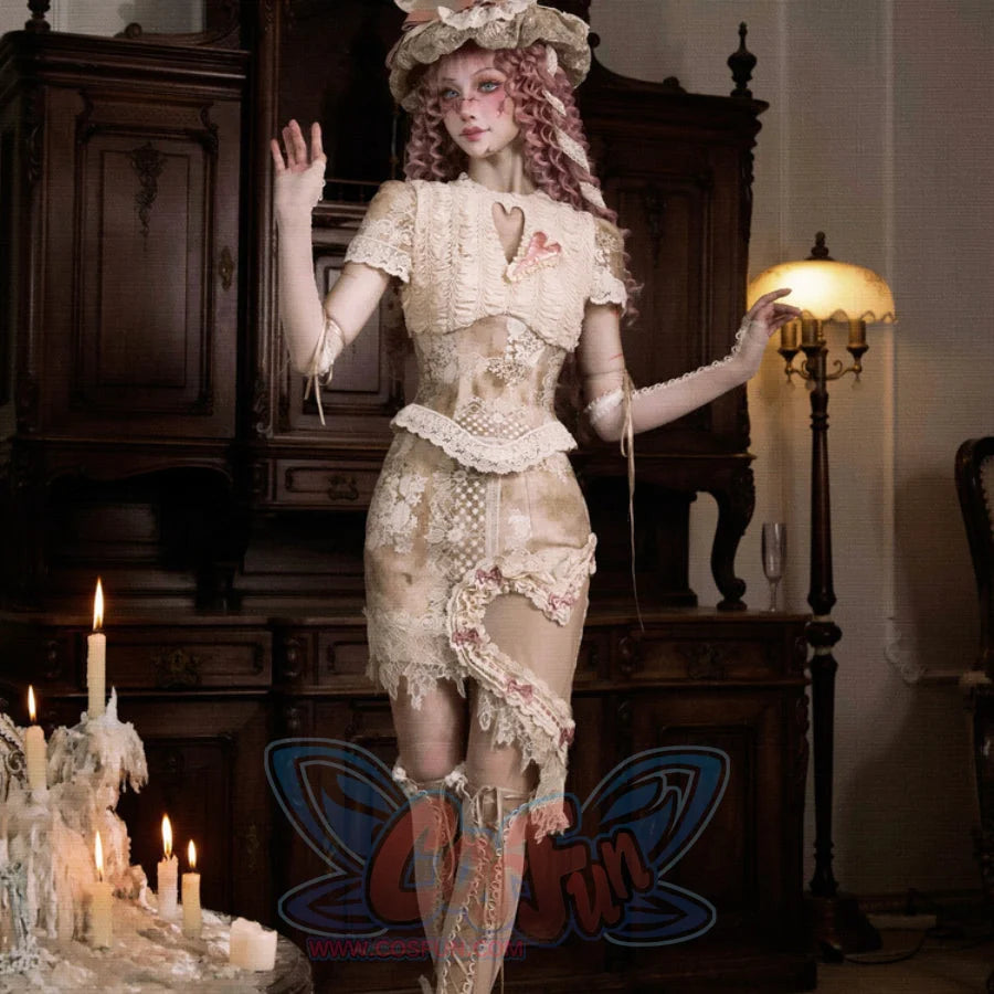 Rococo Duchess Vintage Heart Lace Bow Mini Skirt