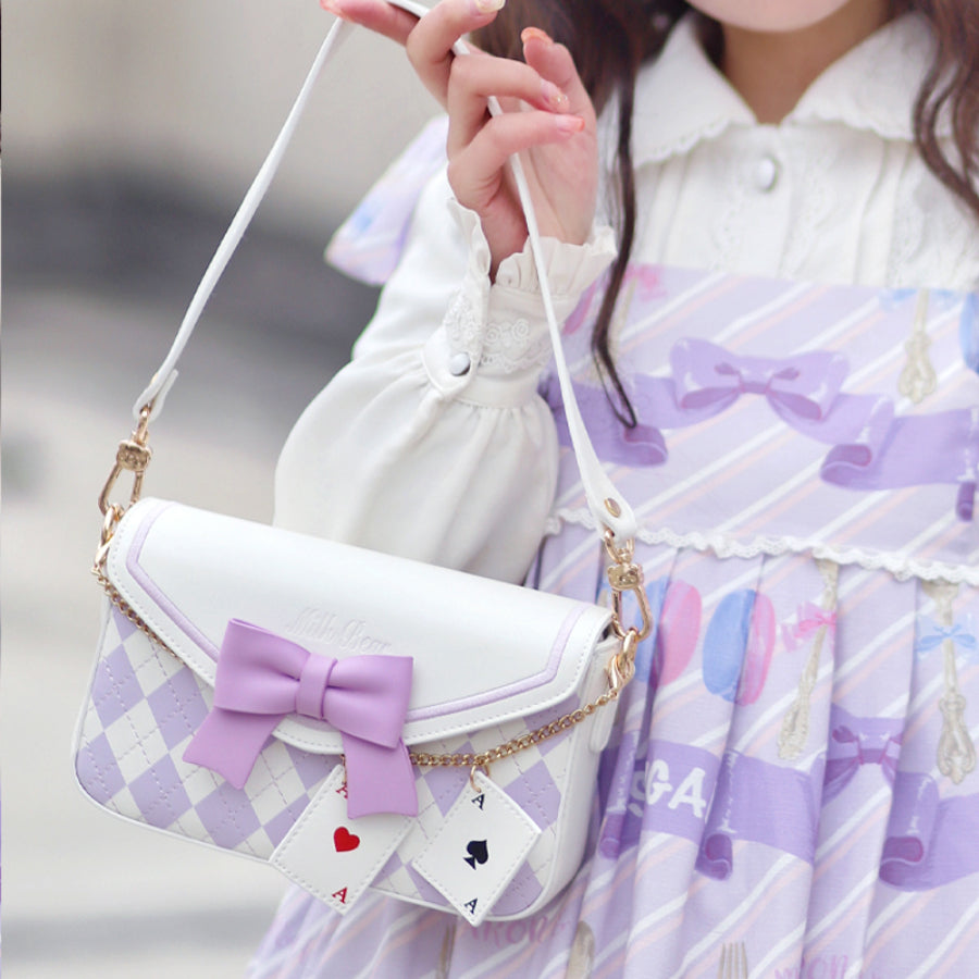 Pastel Goth Bear Square Lolita Handbag Purse Kawaii