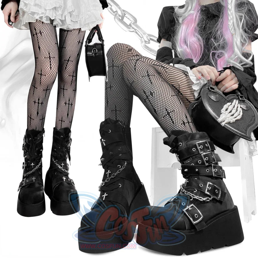 Original Spice Girl Lolita Round Toe Short Boots S22657 - cosfun