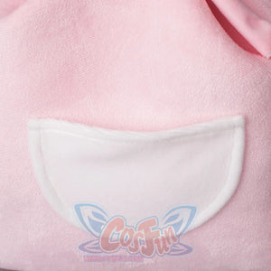 Danganronpa Chiaki Nanami cosplay cat bag plush detail focuses on the soft backpack texture