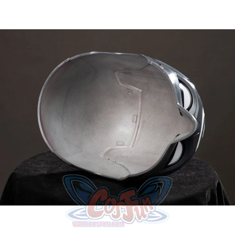 Daredevil: Born Again Bullseye cosplay helmet interior view shows the resin shell underside and open face cutout