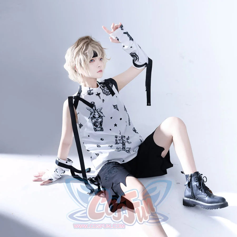 Vintage Gothic Straight Irregular Slim Shorts S22483