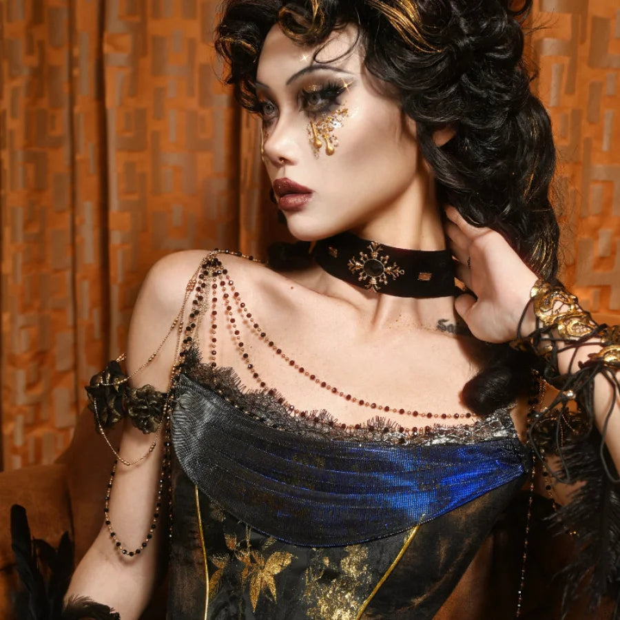 Gilded Night Evening Dress Body And Shoulder Chain Accessory S23032 - cosfun Gilded Night Evening Dress Body And Shoulder Chain Accessory S23032 - cosfun