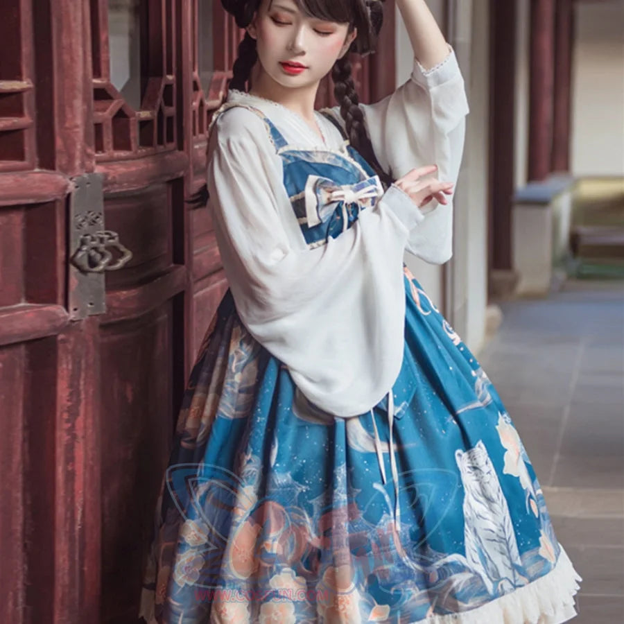 Chinese Style High Waist Lolita Jumper Skirt
