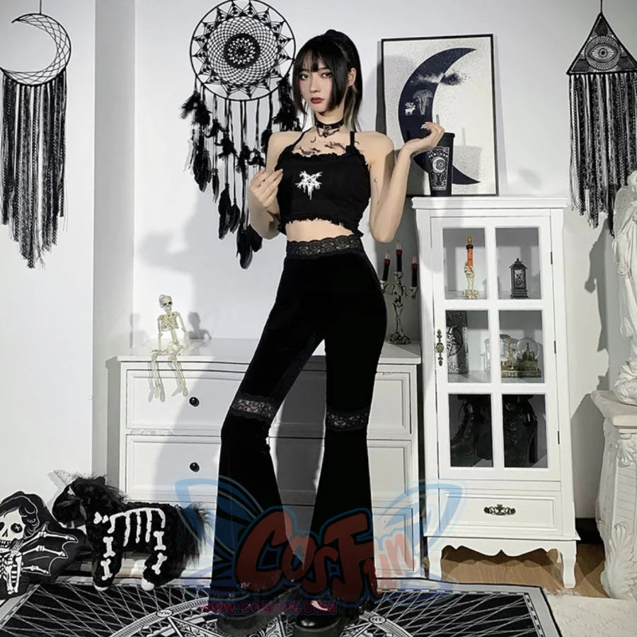 New Style Lace High Waist Trumpet Pants S22922