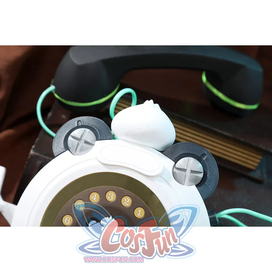 COSFUN Zenless Zone Zero Dialyn cosplay panda phone waist bag front view shows the round white face and teal cord