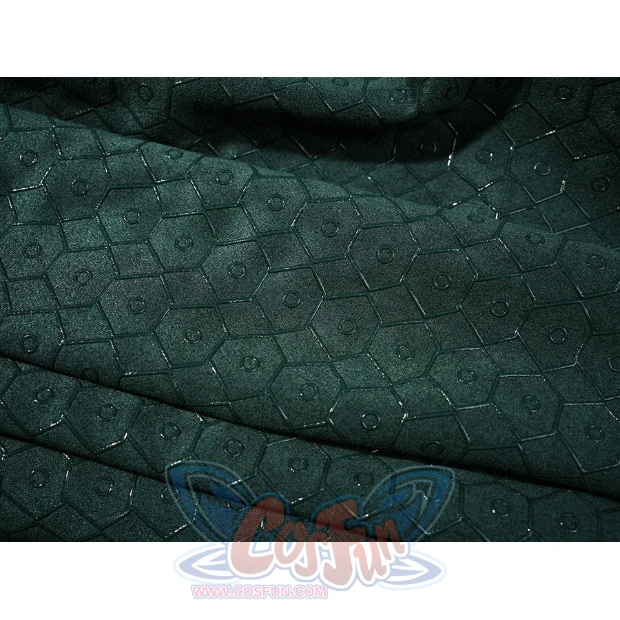 Doctor Doom cosplay cape fabric close-up with soft folds and a subtle geometric pattern.