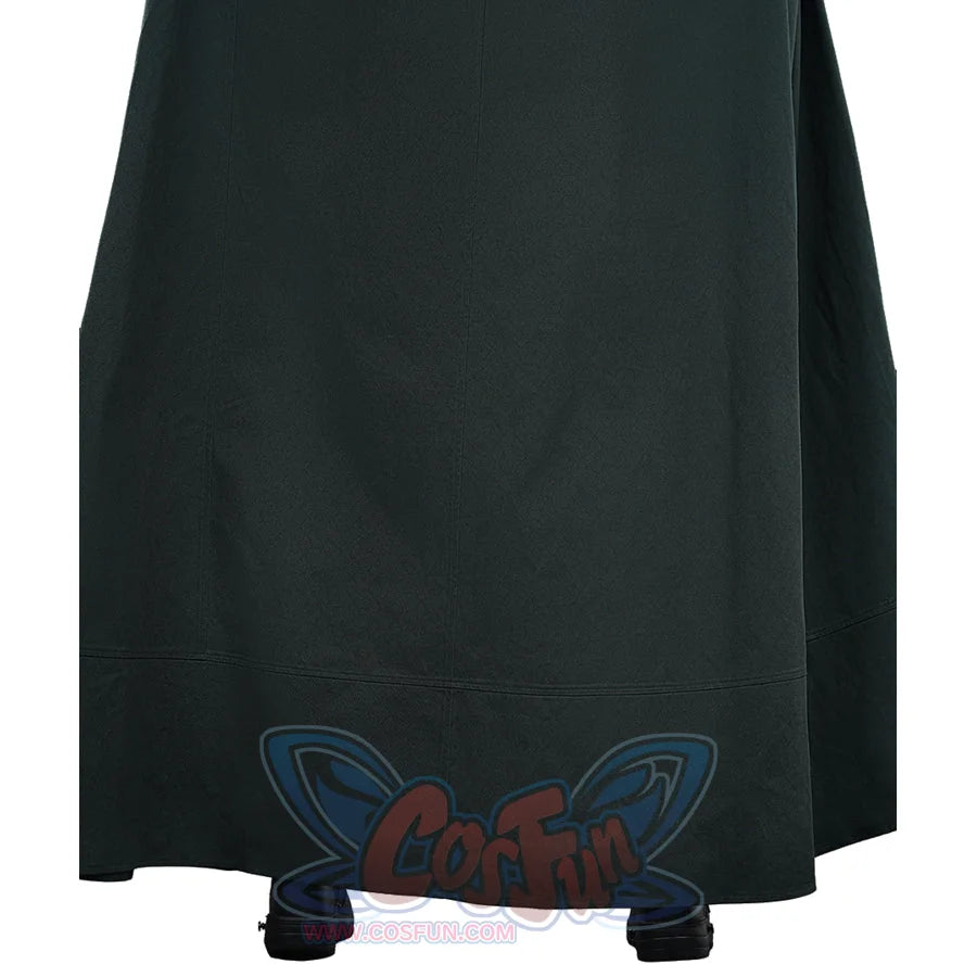 Doctor Doom cosplay cape hem detail with a broad green panel and clean lower edge.