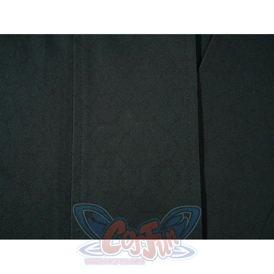 Doctor Doom cosplay green fabric detail with a fine diagonal twill texture.