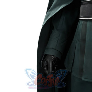 Doctor Doom cosplay sleeve detail with a fitted green cuff above a black glove.