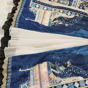 Egypt Style Gorgeous Side Opening Lolita Printed Skirt - cosfun