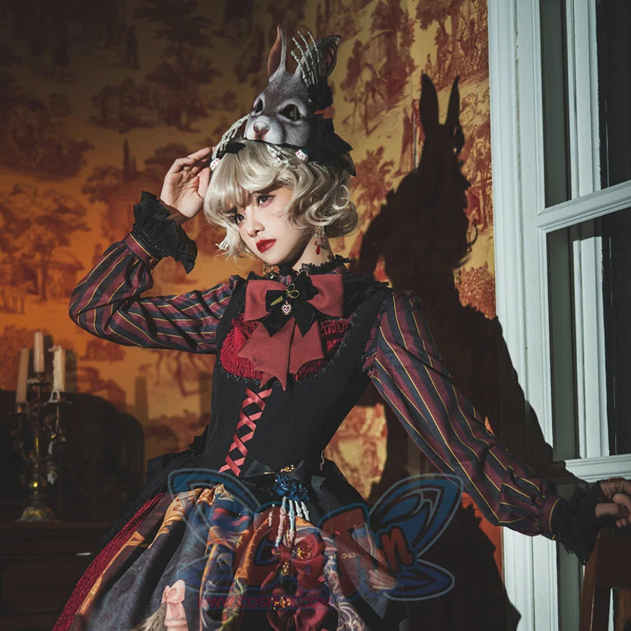 Vintage Gothic Lolita Stripe Long Sleeve Shirt