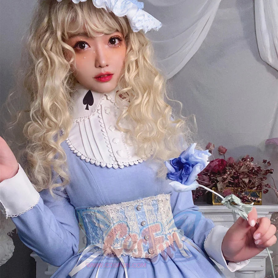 Elegant and Classic Lolita Lace Corset Light Blue / S