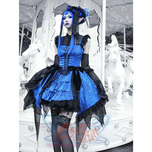 Gothic Strap Dark Two-Piece Dress S22011