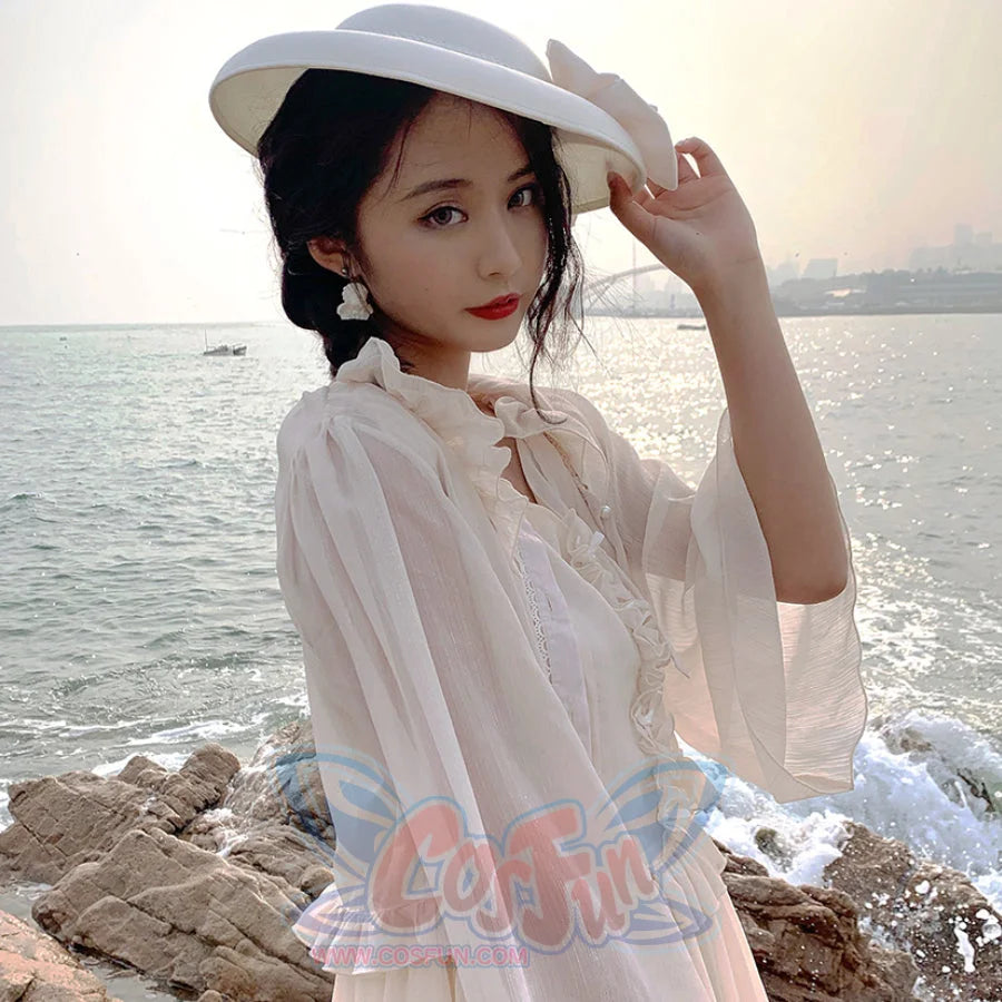 Elegant Lolita Lace Long Sleeve Sunscreen Shirt - cosfun