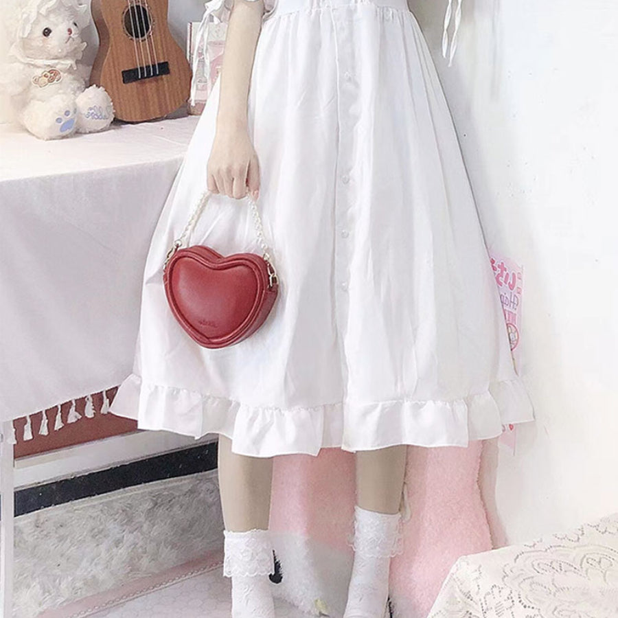 Lovely and Fresh Mini Heart-shaped Crossbody Bag - cosfun