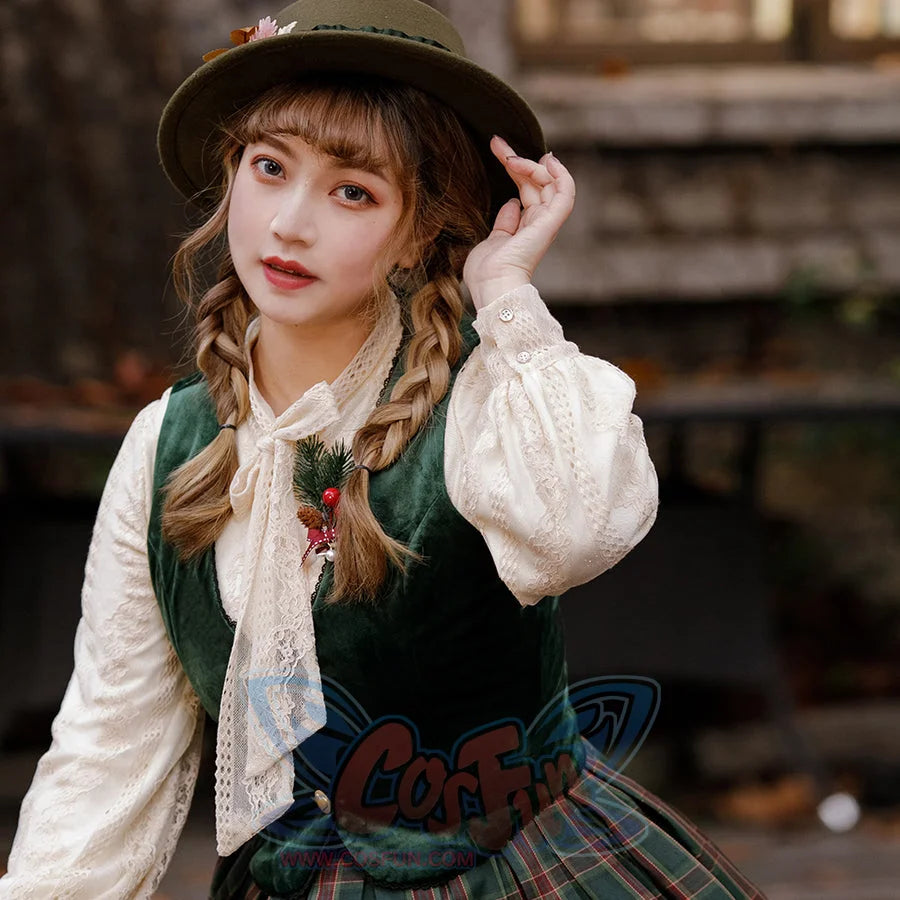 College Style Elegant Winter Velvet Lolita Vest