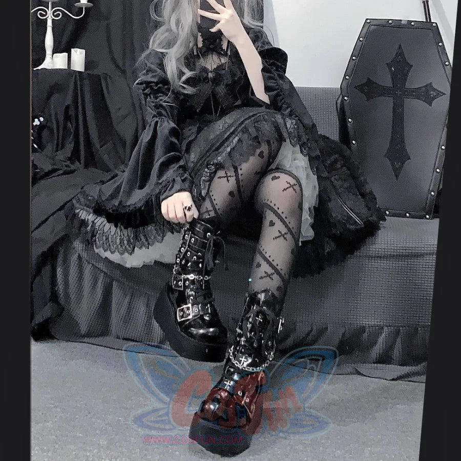 Original Spice Girl Lolita Round Toe Short Boots S22657 - cosfun