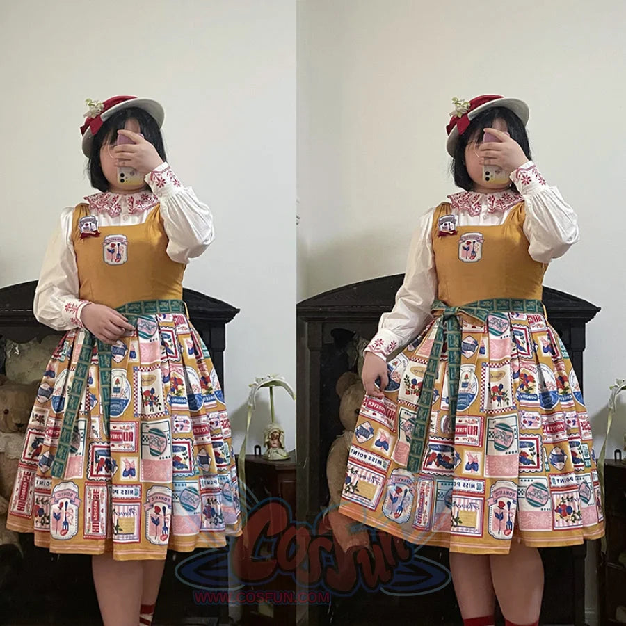 American Style Vintage Daily Lolita Jumper Skirt - cosfun