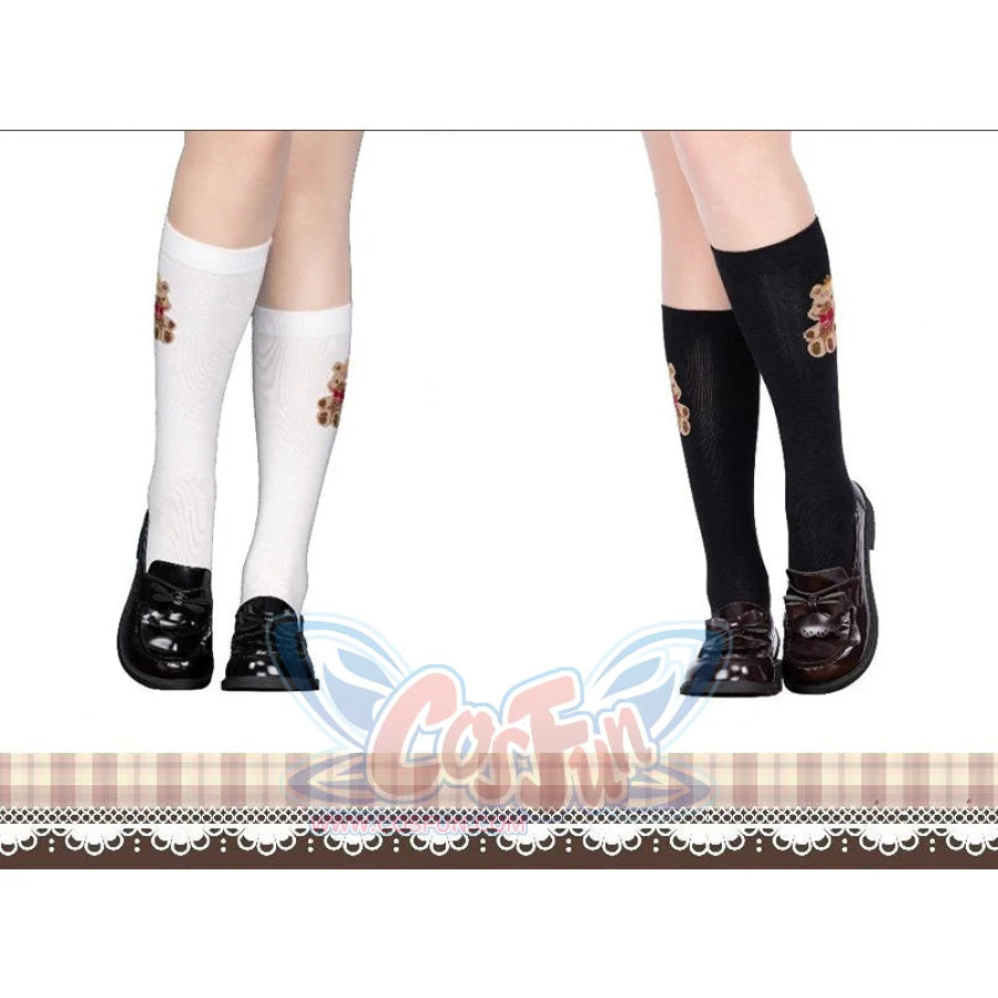 Lovely Bow Versatile Bear Lolita Calf Socks