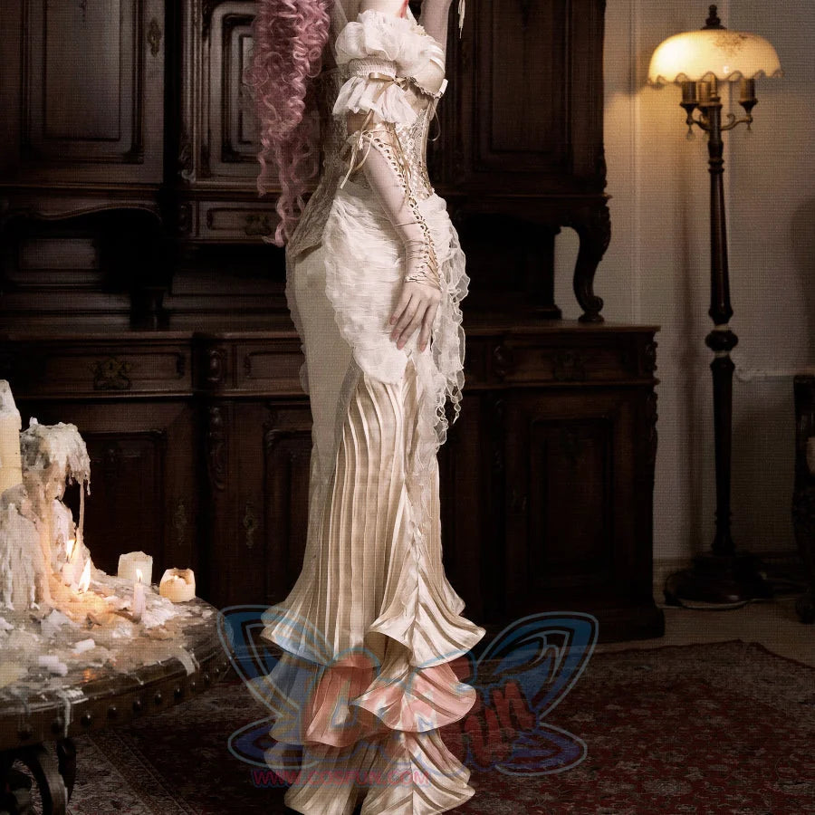 Rococo Duchess Satin Ruched Long Mermaid Skirt