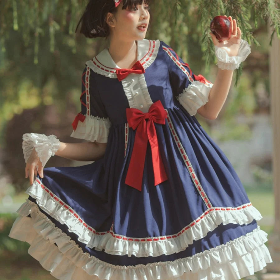Royal Gorgeous High Waist Lolita Short Sleeve Dress S