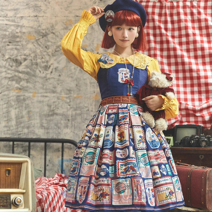 American Style Vintage Daily Lolita Jumper Skirt - cosfun