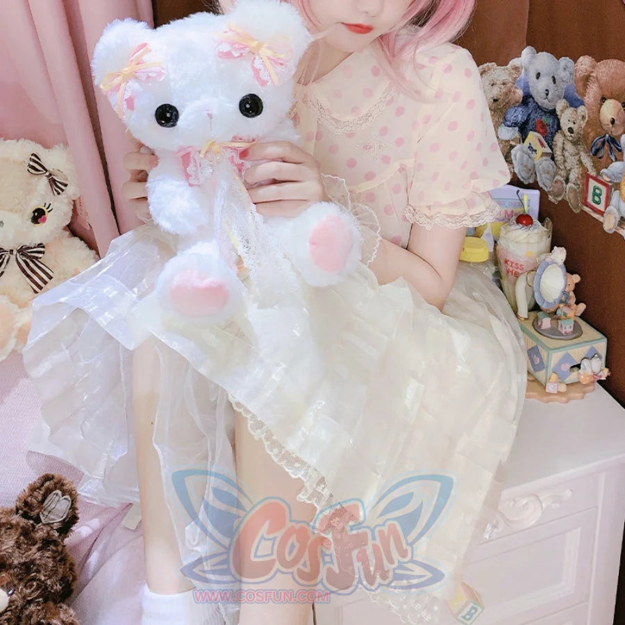 Lovely Lolita Bear Crossbody Bag White