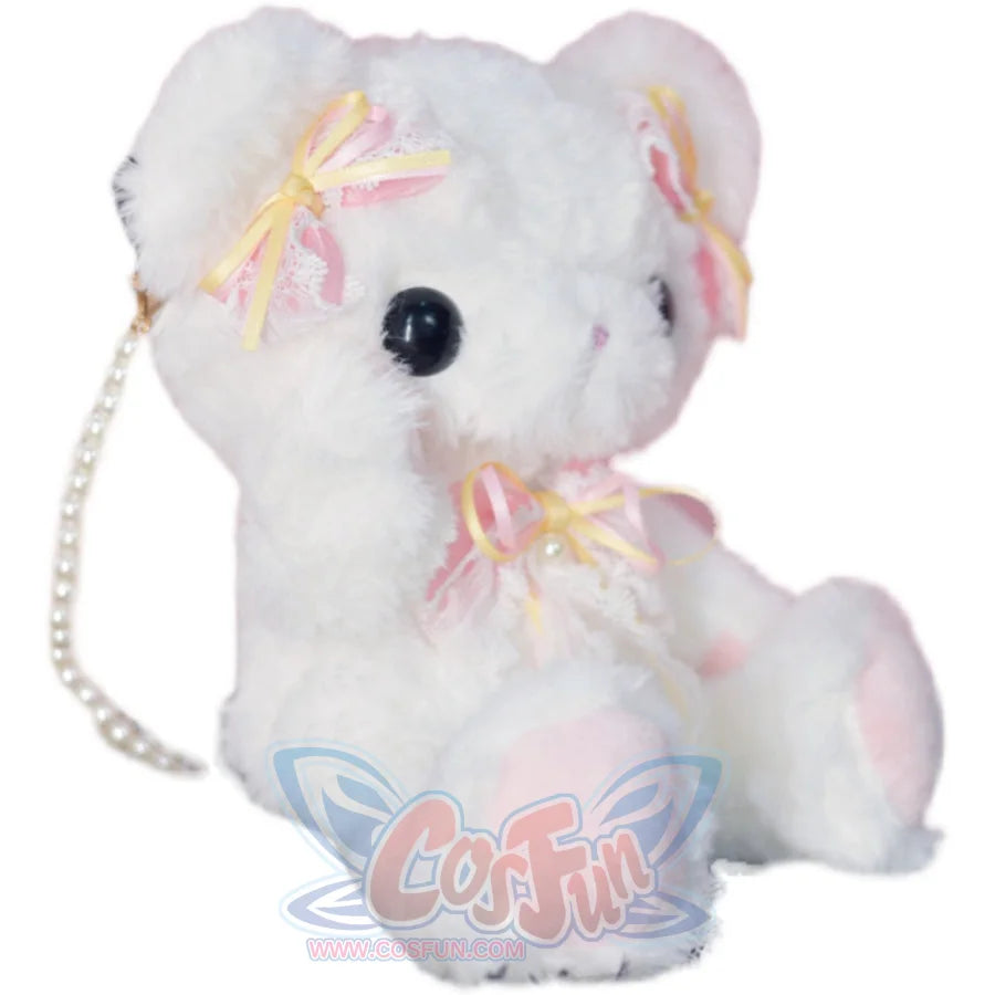 Lovely Lolita Bear Crossbody Bag White