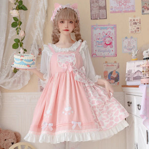 Daily Lovely Cat Paw Lolita Jumper Skirt - cosfun
