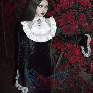 Medieval Vampire Lace Velvet Long Sleeve Fishtail Dress
