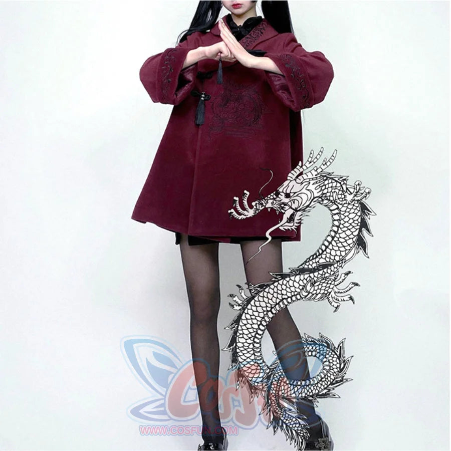 Chinese Style Spring Autumn Woolen Coat - cosfun