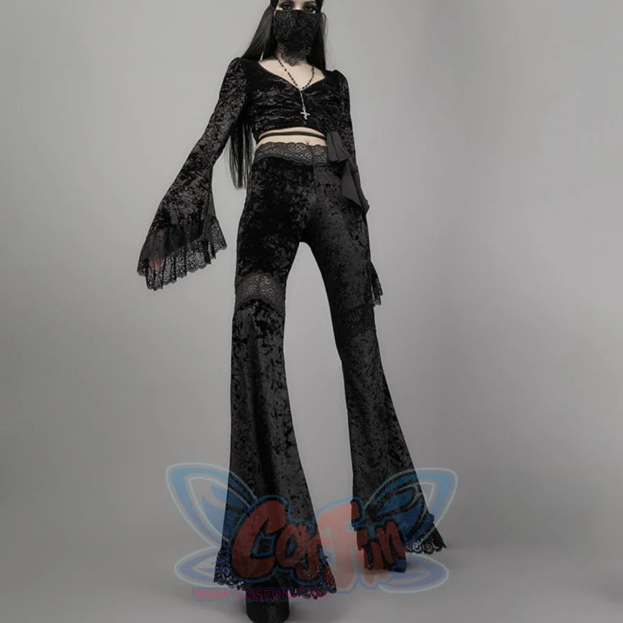 New Style Lace High Waist Trumpet Pants S22922