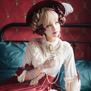 Elizabeth Elegant and Vintage Lolita Long Sleeve Shirt - cosfun