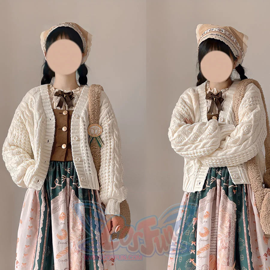 Winter Loose Lolita Knitted Sweater Coat - cosfun