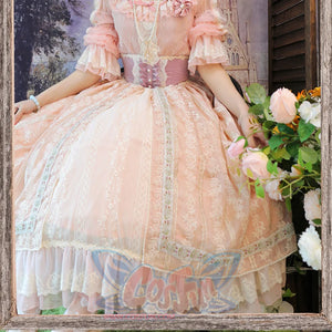 Spring Elegant Embroidered Lolita High Waist Skirt