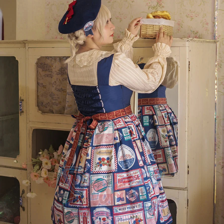 American Style Vintage Daily Lolita Jumper Skirt - cosfun