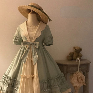 Summer Vintage Doll Sense Lolita Short Sleeve Dress