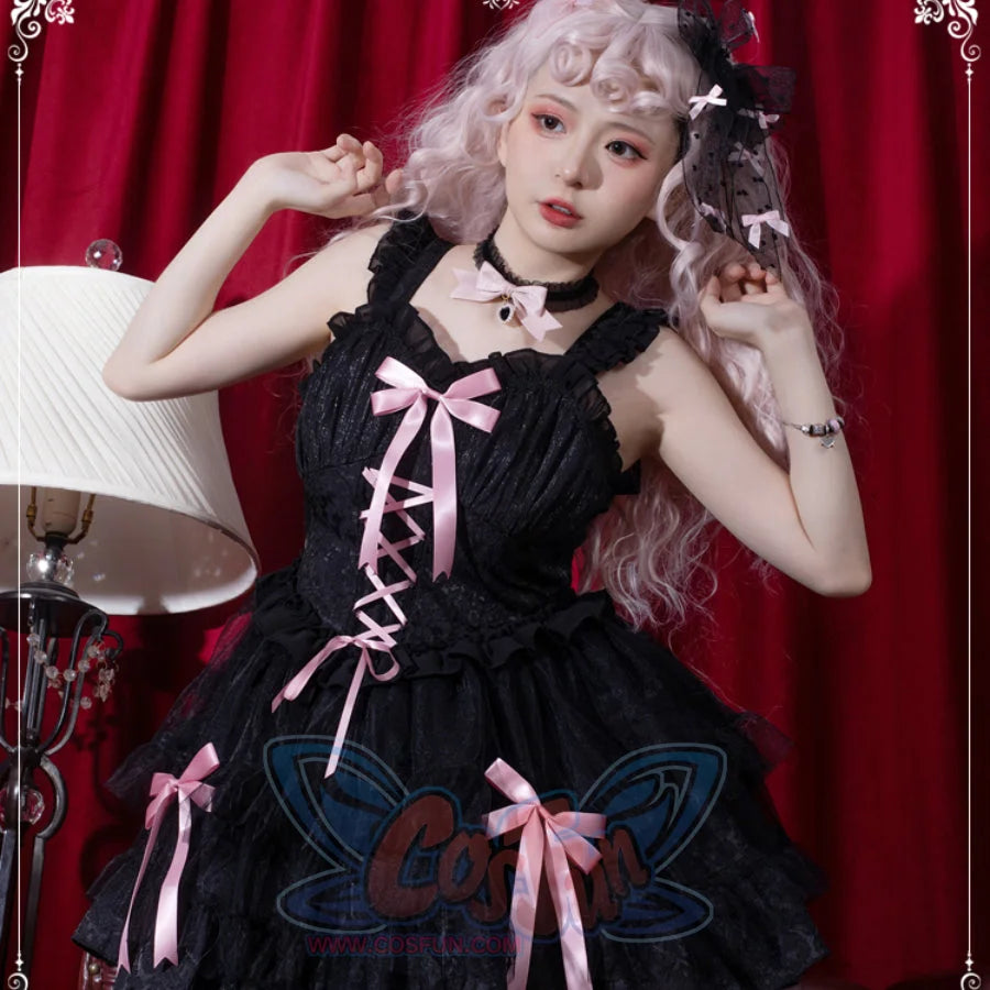 Sweet and Cool Gothic Lolita Slip Dress and Long-sleeved Dress S22810 - cosfun