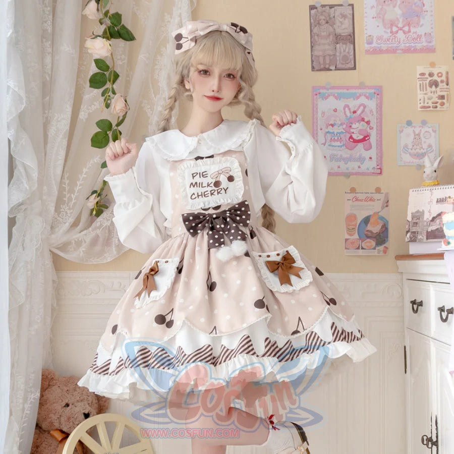 Daily Sweet and Lovely Cherry Lolita Jumper Skirt Jumper Skirt / S