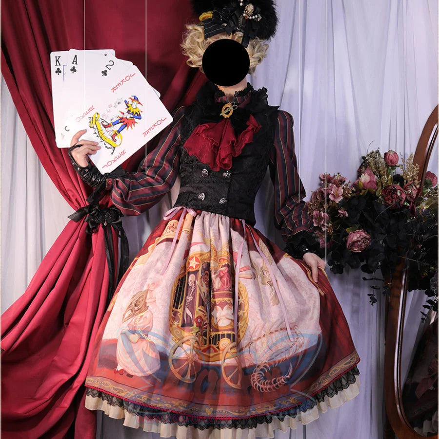 Gorgeous Gothic Lolita Drawstring Slim Skirt - cosfun