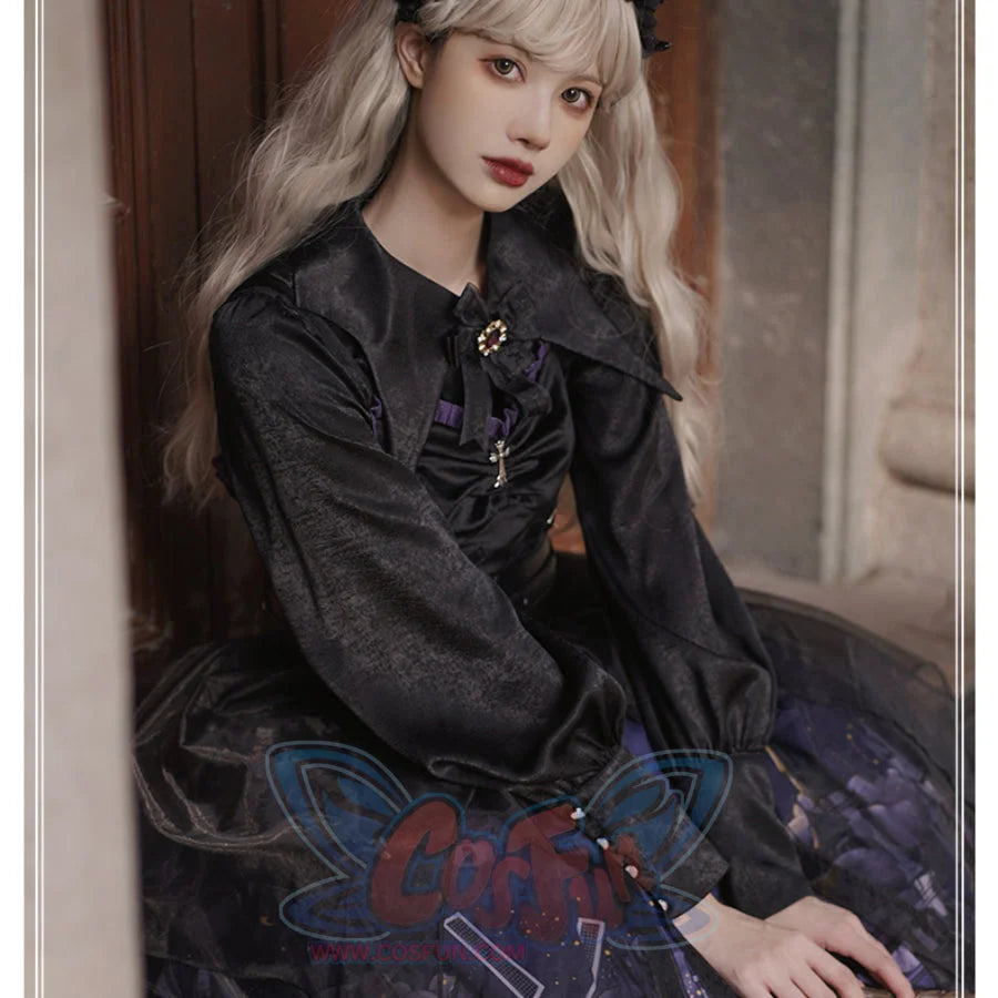 Halloween Gothic Vintage High Waist Jumper Skirt Sets