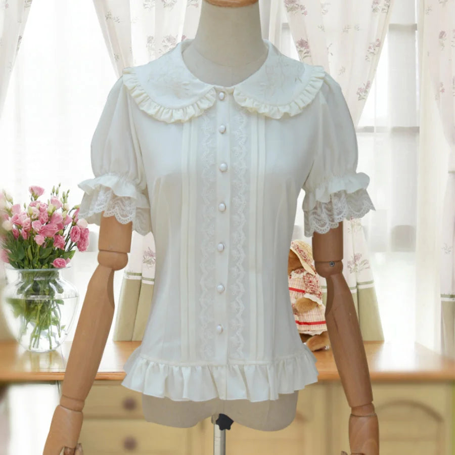 Spring New Sweet Lolita Short Sleeve Shirt - cosfun
