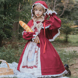 Little Red Riding Hood Sweet and Lovely Lolita Jumper Skirt S22812