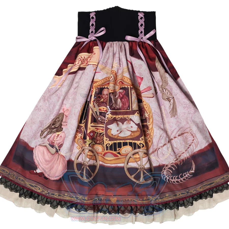 Gorgeous Gothic Lolita Drawstring Slim Skirt - cosfun