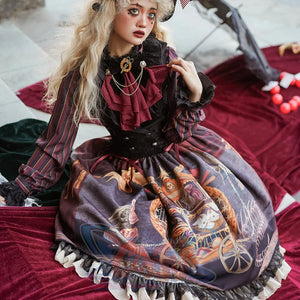 Gorgeous Gothic Lolita Drawstring Slim Skirt - cosfun