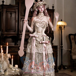 Rococo Duchess Summer Basil French Vintage Long Train Skirt