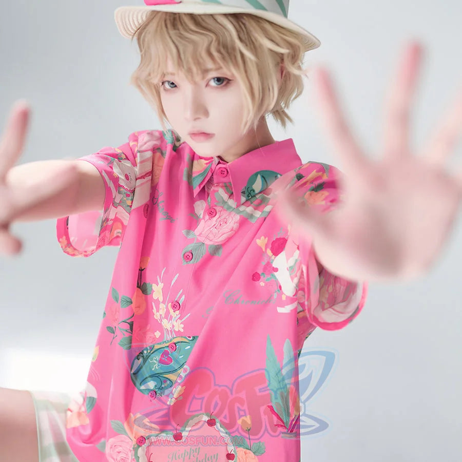 Summer Daily Vintage Loose Lolita Printed Shirt and Shorts Shirt / S